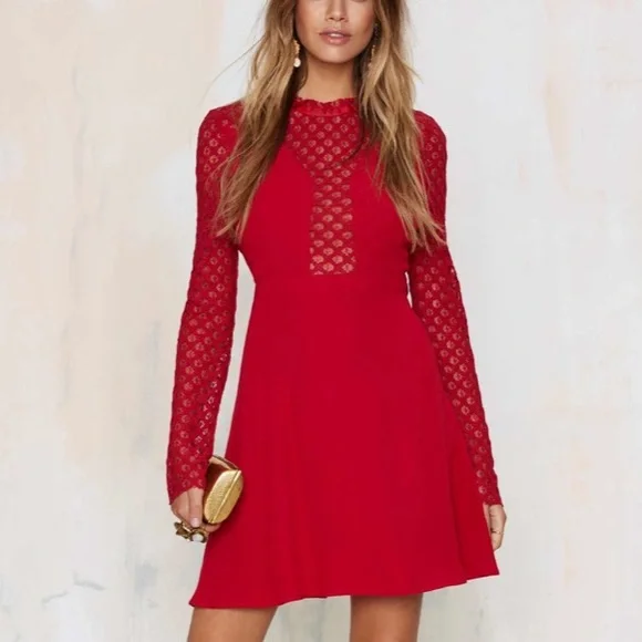 foxiedox red dress foxiedox Red Lace Dress
